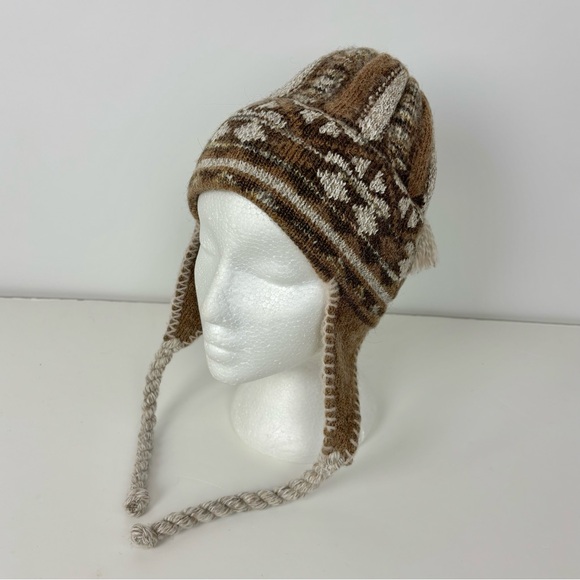 Brown wool chullo toque - Picture 3 of 7